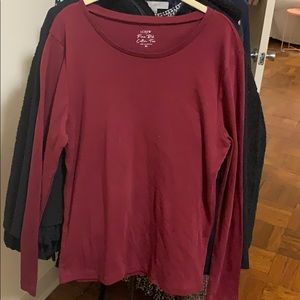 J. Crew long sleeved maroon top